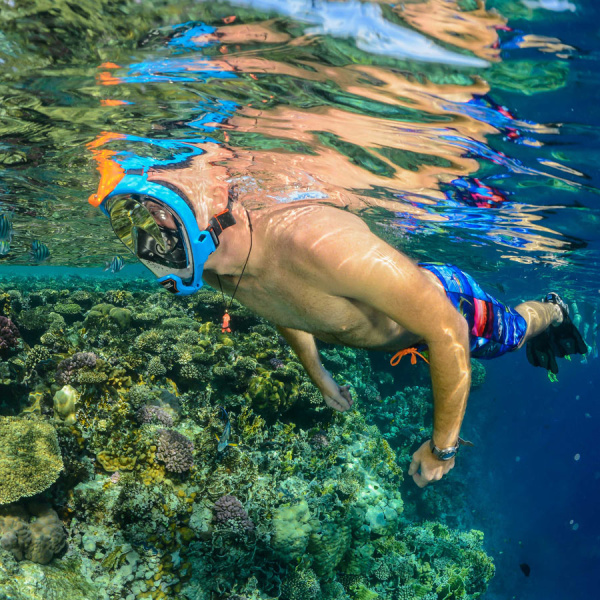 Маска полнолицевая для сноркелинга Oceanreef Aria QR+  (S-M; желтый)